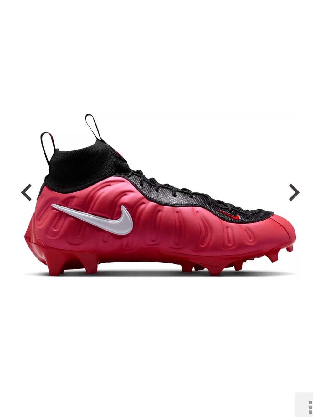 Nike Men’s red and Black Football Cleats with Silver Swoosh Nike Vaporposite